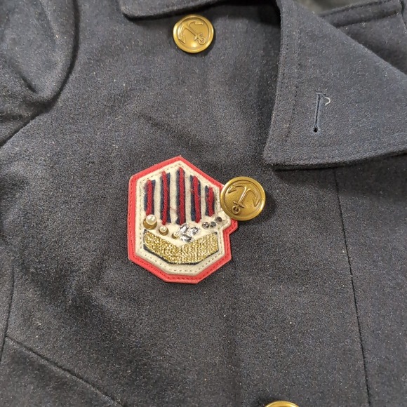 Coach Womens‎ 1941 Naval Officer Pea Coat Navy Blue Double Breasted Patch Size 0 - Picture 7 of 12